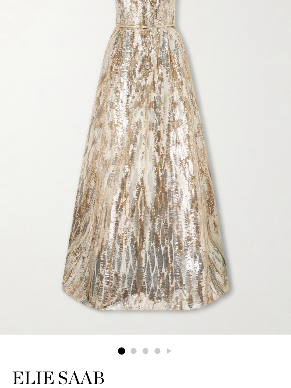 Elie Saab Strapless Sequin Gown in Gold and Silver